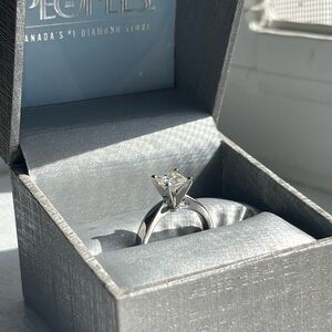 Silver Engagement Ring with Diamond